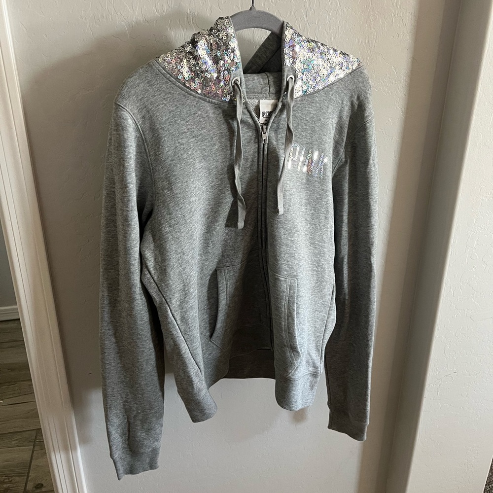 VS Pink Bling Zip Up Hoodie